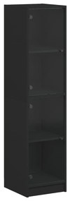 836435 vidaXL Dulap cu uși din sticlă, negru, 35x37x142 cm