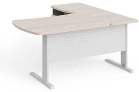 Statie de lucru de colt Manager 160 x 160 cm, stânga, salcâm deschis / gri