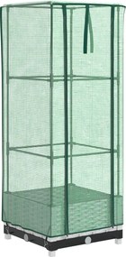 vidaXL Strat înălțat cu husă de seră, aspect ratan, 40x40x123 cm