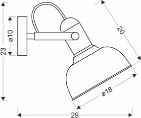 Spot de perete RENO 1xE27/40W/230V negru