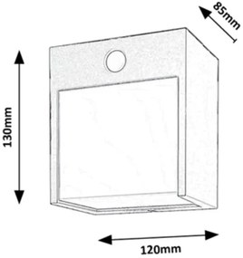 Rabalux 7479-LED Aplica exterior BALIMO LED 12W 230V IP44 cu senzor