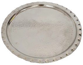 Tava rotunda din cupru alb lucrata manual diametru 34 cm CTR45