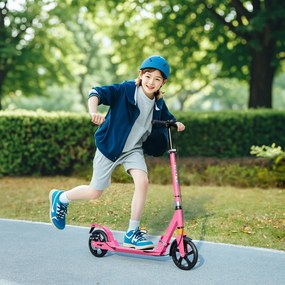 AIYAPLAY Trotinetă copii Scooter cu mânere reglabile trotinetă pliabilă pentru copii 6-12 ani 94 x 36 x 88-103 cm Roz | Aosom Romania