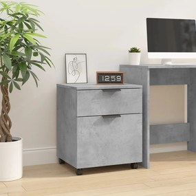 811524 vidaXL Fișet mobil cu roți, gri beton, 45x38x54 cm, lemn prelucrat