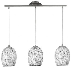 Lustra design modern Crackle 3L alb mozaic 8069-3WH SRT