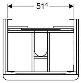 Dulap baza pentru lavoar suspendat Geberit Smyle Square 2 sertare 59 cm