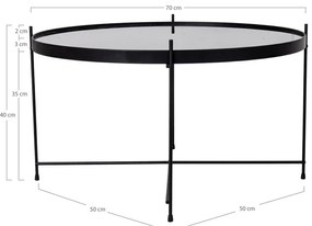 Măsuță de cafea rotundă neagră ø 70 cm Venezia - House Nordic