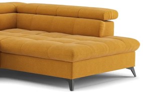 Canapea colțar extensibilă în L MARANO, dreapta, portocalie