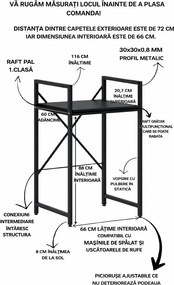 Suport raft pentru mașină de spălat și uscător cu sertar,alb