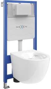 Mexen set WC încastrat cadru Felix Slim cu vas de toaletă Lena, Albă - 6103322XX00