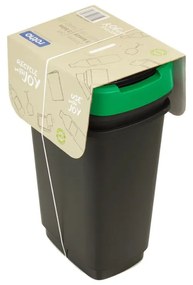 Coșuri de gunoi negre 3 buc. pentru reciclat din plastic reciclat 25 l Twist – Rotho