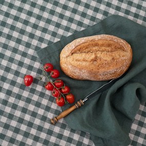 Prosop de vase din in 45x65 cm Forest Green Gingham – Linen Tales