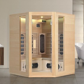 Infračervená sauna/tepelná kabína Nyborg E150K s keramikou, panelovým radiátorom a drevom Hemlock