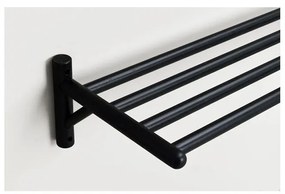 Pantofar negru suspendat din lemn masiv de stejar Milford - Rowico