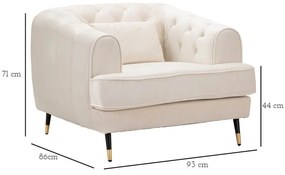 Fotoliu crem Praga – Mauro Ferretti