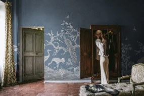 Tapet Chinoiserie Lace, Navy Blue, Rebel Walls