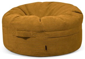 Fotoliu bean bag galben muștar cu tapițerie din catifea reiată Roll 105 – SLOWDOWN