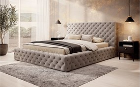 Pat lemn masiv Principe Tapitat Stofa Lada de Depozitare Personalizabil - 180x200, Sola 18