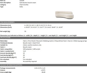 Canapea design LUX Morten, boucle crem 115164 HZ
