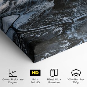 Tablou Canvas, 100x200cm, Dormitor si Living, Peisaje, Munti, Black Snowy Mountain