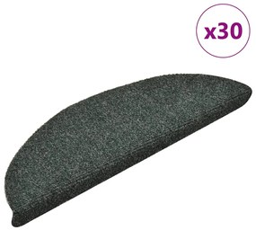 vidaXL Covorașe autoadezive pentru scări, 30 buc., 56x17x3 cm, semirotunde, verzi