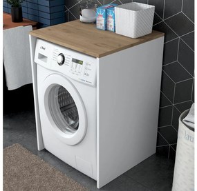 Dulap pentru mașină de spălat rufe RANI 65x91,8 cm alb/maro