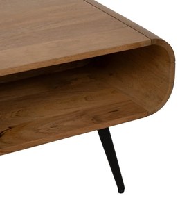 Măsuță de cafea în culoare naturală din lemn de mindi 60x120 cm Mahón – Ixia