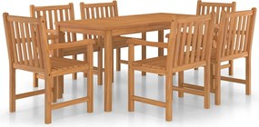 vidaXL Set de mobilier de grădină cu 7 piese, 160x80 cm, lemn masiv de tec