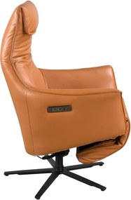 Fotoliu pivotant, functie relax, tapitat cu piele Brown