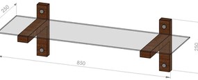 Poliță Lonape 1 (nuc + fumuriu) . 1096081