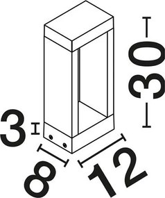 Stalp exterior LED 3000K IP65 DOLIX corten, H-30cm