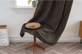 Draperie opaca LOOM VELVET 140x250 cm, maro Agatat: Inele metalice