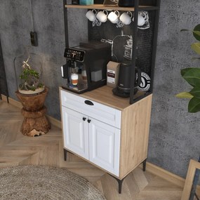 Dulap multifunctional, Hanah Home, JE157, 70x186.4x40 cm, Nuc/Alb