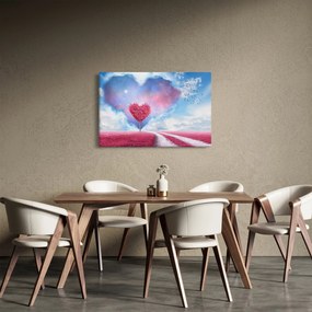 Tablou - Copac de inimă roz (90x60 cm)