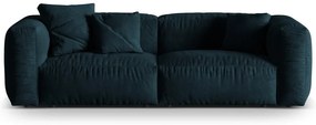 Canapea modulară albastru-închis cu tapițerie din catifea 240 cm Martina – Micadoni