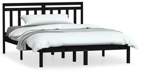 3100588 vidaXL Cadru de pat, negru, 120x200 cm, lemn masiv de pin