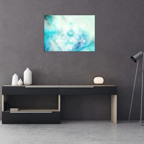 Tablou pe sticlă - Merkaba pe un fundal turcoaz (70x50 cm)