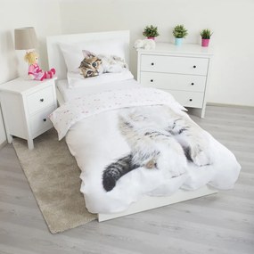 Pisică set de lenjerie de pat 140×200 cm, 70×90 cm