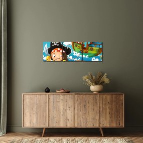 Tablou - Comoara piraților (cu ceas) (90x30 cm)