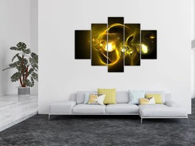 Tabloul abstract cu bile galbene (150x105 cm)