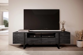 Comodă TV Verica 200 cm cu nișă - cărbune / picioare negre