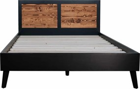 Pat lemn masiv Timeless 140x190 cm Negru