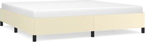 vidaXL Cadru de pat, crem, 200x200 cm, piele ecologică