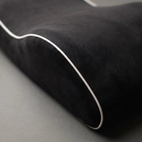 Perna lombara memory foam ORTO SPINAL, husa catifea, Negru