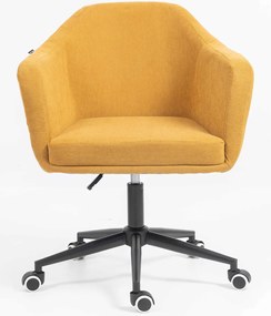 HR832K Scaun Catifea Reiată Premium culoare Curry Galben cu Bază Neagră