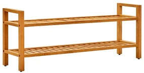 vidaXL Pantofar cu 2 rafturi, 100x27x40 cm, lemn masiv de stejar