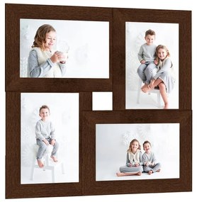 vidaXL Ramă foto colaj pentru 4x (10x15 cm) foto, maro închis, MDF