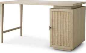 Birou Design LUX, Lemn, Rattan, Borchard stejar albit