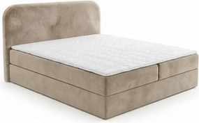 Pat tapitat boxspring FORENA 160x200 cm bej Saltea: Saltea cu arcuri Bonell