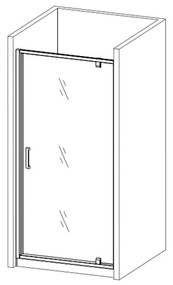 Usa dus batanta sticla 80x190 cm cu cadru metalic Sanswiss, Ocelia 800x1900 mm